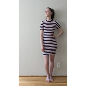Short-sleeve Striped Dress